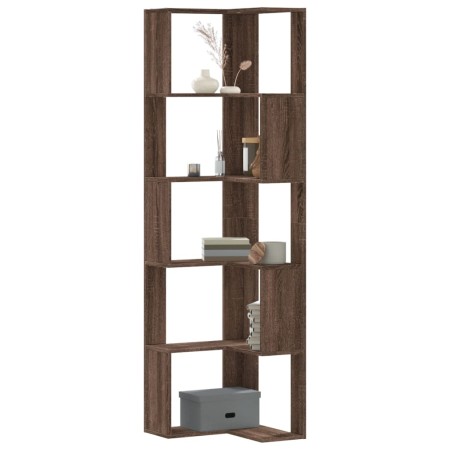 Corner shelf 5 levels brown oak wood 50x50x179cm by , Bookcases and shelves - Ref: Foro24-852588, Price: 83,01 €, Discount: %