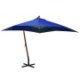 Hanging parasol with light blue fir wood pole 3x3 m by vidaXL, Umbrellas - Ref: Foro24-313779, Price: 157,37 €, Discount: %