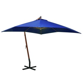 Hanging parasol with light blue fir wood pole 3x3 m by vidaXL, Umbrellas - Ref: Foro24-313779, Price: 157,99 €, Discount: %