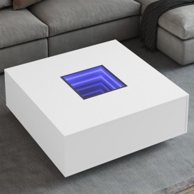 Mesa de centro con LED Infinity blanca 100x100x40 cm de , Mesas de centro - Ref: Foro24-3284042, Precio: 219,99 €, Descuento: %