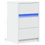 Bedside table with white engineered wood and LED lights by , Nightstands - Ref: Foro24-852012, Price: 76,80 €, Discount: %