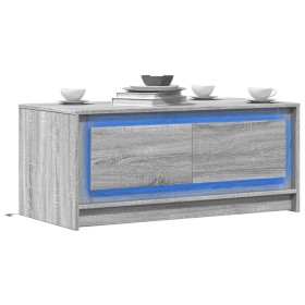 Mesa de centro con luces LED madera de ingeniería gris Sonoma de , Mesas de centro - Ref: Foro24-851989, Precio: 105,99 €, De...