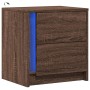 Nightstand with LED lights made of engineered oak wood in brown. by , Nightstands - Ref: Foro24-852059, Price: 57,00 €, Disco...