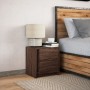 Nightstand with LED lights made of engineered oak wood in brown. by , Nightstands - Ref: Foro24-852059, Price: 57,00 €, Disco...