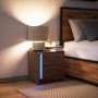 Nightstand with LED lights made of engineered oak wood in brown. by , Nightstands - Ref: Foro24-852059, Price: 57,00 €, Disco...