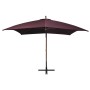 Hanging umbrella with red Bordeaux fir wood pole 3x3m by vidaXL, Umbrellas - Ref: Foro24-313776, Price: 157,37 €, Discount: %