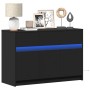 TV stand with LED made of black engineered wood 91x34x61 cm by , TV Furniture - Ref: Foro24-852181, Price: 107,85 €, Discount: %