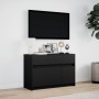 TV stand with LED made of black engineered wood 91x34x61 cm by , TV Furniture - Ref: Foro24-852181, Price: 107,85 €, Discount: %