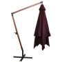 Hanging umbrella with red Bordeaux fir wood pole 3x3m by vidaXL, Umbrellas - Ref: Foro24-313776, Price: 157,37 €, Discount: %