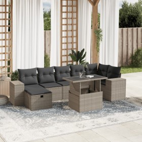 Gartensofa-Set, 8-teilig, mit grauen Kissen aus synthetischem Rattan von , Gartensets - Ref: Foro24-3275312, Preis: 632,95 €,...