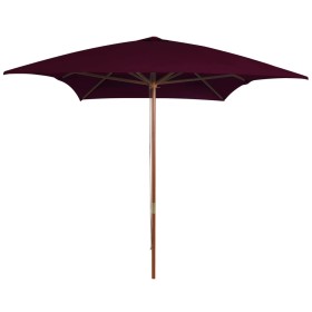 Garden umbrella with burgundy red wooden pole 200x300 cm by vidaXL, Umbrellas - Ref: Foro24-313758, Price: 60,73 €, Discount: %