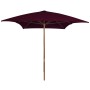 Garden umbrella with burgundy red wooden pole 200x300 cm by vidaXL, Umbrellas - Ref: Foro24-313758, Price: 60,69 €, Discount: %