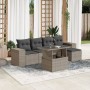 Garden sofa set 6 pieces and gray synthetic rattan cushions by , Garden sets - Ref: Foro24-3269132, Price: 475,22 €, Discount: %