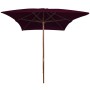 Garden umbrella with burgundy red wooden pole 200x300 cm by vidaXL, Umbrellas - Ref: Foro24-313758, Price: 60,69 €, Discount: %