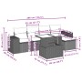 Garden sofa set 6 pieces and gray synthetic rattan cushions by , Garden sets - Ref: Foro24-3269132, Price: 475,22 €, Discount: %