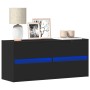 Wall-mounted TV stand with LED lights black 100x31x45 cm by , TV Furniture - Ref: Foro24-852293, Price: 91,49 €, Discount: %