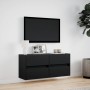 Wall-mounted TV stand with LED lights black 100x31x45 cm by , TV Furniture - Ref: Foro24-852293, Price: 91,49 €, Discount: %