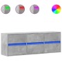 Mueble de TV de pared con luces LED gris hormigón 130x31x45 cm de , Muebles TV - Ref: Foro24-852302, Precio: 111,37 €, Descue...