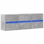 Mueble de TV de pared con luces LED gris hormigón 130x31x45 cm de , Muebles TV - Ref: Foro24-852302, Precio: 111,37 €, Descue...