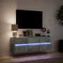 Mueble de TV de pared con luces LED gris hormigón 130x31x45 cm de , Muebles TV - Ref: Foro24-852302, Precio: 111,37 €, Descue...