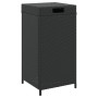 Black synthetic rattan trash can 40x40x80 cm by , Garbage cans and trash cans - Ref: Foro24-366632, Price: 79,56 €, Discount: %