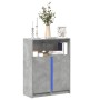 Sideboard with LED lights, engineered wood in gray concrete finish, 77x34x100 cm. by , Sideboards - Ref: Foro24-852148, Price...