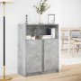 Sideboard with LED lights, engineered wood in gray concrete finish, 77x34x100 cm. by , Sideboards - Ref: Foro24-852148, Price...