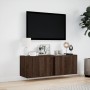 Wall-mounted TV stand with LED lights in brown oak color, 100x31x35 cm. by , TV Furniture - Ref: Foro24-852270, Price: 66,94 ...