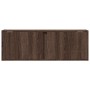 Wall-mounted TV stand with LED lights in brown oak color, 100x31x35 cm. by , TV Furniture - Ref: Foro24-852270, Price: 66,94 ...