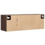 Wall-mounted TV stand with LED lights in brown oak color, 100x31x35 cm. by , TV Furniture - Ref: Foro24-852270, Price: 66,94 ...