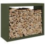 Black steel firewood rack 100x40x80 cm by , Firewood bags and holders - Ref: Foro24-850978, Price: 125,05 €, Discount: %