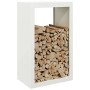 White steel firewood rack 60x40x100 cm by , Firewood bags and holders - Ref: Foro24-850990, Price: 112,99 €, Discount: %