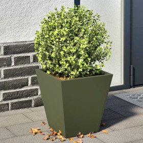 2 olive green steel planters 30x30x30 cm by , Pots and planters - Ref: Foro24-851045, Price: 52,77 €, Discount: %