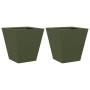 2 olive green steel planters 30x30x30 cm by , Pots and planters - Ref: Foro24-851045, Price: 52,99 €, Discount: %