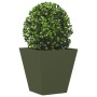 2 olive green steel planters 30x30x30 cm by , Pots and planters - Ref: Foro24-851045, Price: 52,99 €, Discount: %