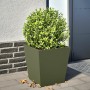 Olive green steel planter 40x40x40 cm by , Pots and planters - Ref: Foro24-851058, Price: 47,15 €, Discount: %