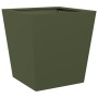 Olive green steel planter 40x40x40 cm by , Pots and planters - Ref: Foro24-851058, Price: 47,99 €, Discount: %