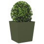 Jardinera de acero verde oliva 50x50x50 cm de , Maceteros y jardineras - Ref: Foro24-851072, Precio: 63,99 €, Descuento: %