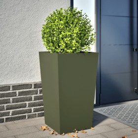 Olive green steel planter 45x45x75 cm by , Pots and planters - Ref: Foro24-851100, Price: 83,87 €, Discount: %