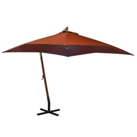 Hanging parasol with solid terracotta fir wood pole 3x3 m by vidaXL, Umbrellas - Ref: Foro24-313777, Price: 157,99 €, Discoun...