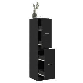 Engineered wood black medicine cabinet 30x41x144.5 cm by , Lockers and storage cabinets - Ref: Foro24-855170, Price: 94,33 €,...