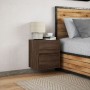 Wall-mounted bedside table with LED lights in brown oak by , Nightstands - Ref: Foro24-3307973, Price: 61,11 €, Discount: %