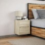 Wall-mounted bedside table with LED lights Sonoma oak by , Nightstands - Ref: Foro24-3307965, Price: 59,28 €, Discount: %