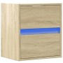 Wall-mounted bedside table with LED lights Sonoma oak by , Nightstands - Ref: Foro24-3307965, Price: 59,28 €, Discount: %