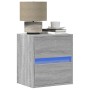 Wall-mounted bedside table with LED lights in Sonoma gray by , Nightstands - Ref: Foro24-3307971, Price: 61,11 €, Discount: %