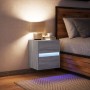 Mesita de noche de pared con luces LED gris Sonoma de , Mesitas de noche - Ref: Foro24-3307971, Precio: 61,11 €, Descuento: %