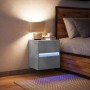 Wall-mounted bedside table with LED lights in concrete gray by , Nightstands - Ref: Foro24-3307967, Price: 58,99 €, Discount: %