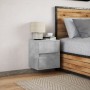 Wall-mounted bedside table with LED lights in concrete gray by , Nightstands - Ref: Foro24-3307967, Price: 58,99 €, Discount: %