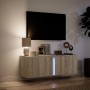 Wall-mounted TV stand with LED lights Sonoma oak 100x31x35 cm by , TV Furniture - Ref: Foro24-852266, Price: 65,01 €, Discoun...