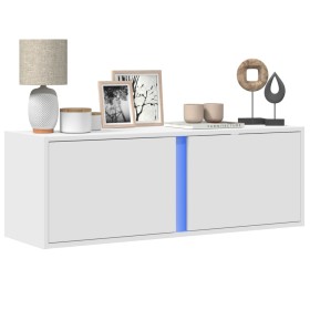 Wall-mounted TV stand with LED lights white 100x31x35 cm by , TV Furniture - Ref: Foro24-852264, Price: 66,99 €, Discount: %